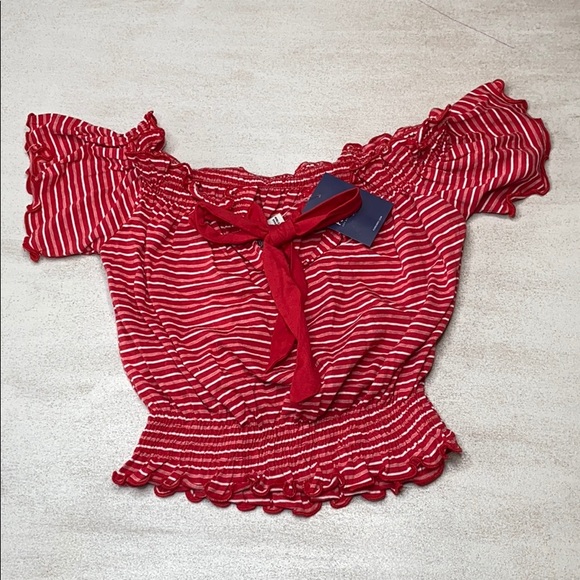 Forever 21 Tops - FOREVER 21 Off the Shoulder Red Knit Top